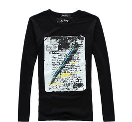 純棉男式t恤 新款男裝長袖t恤 印花男款圓領(lǐng)t恤批發(fā)價格 廠家 圖片